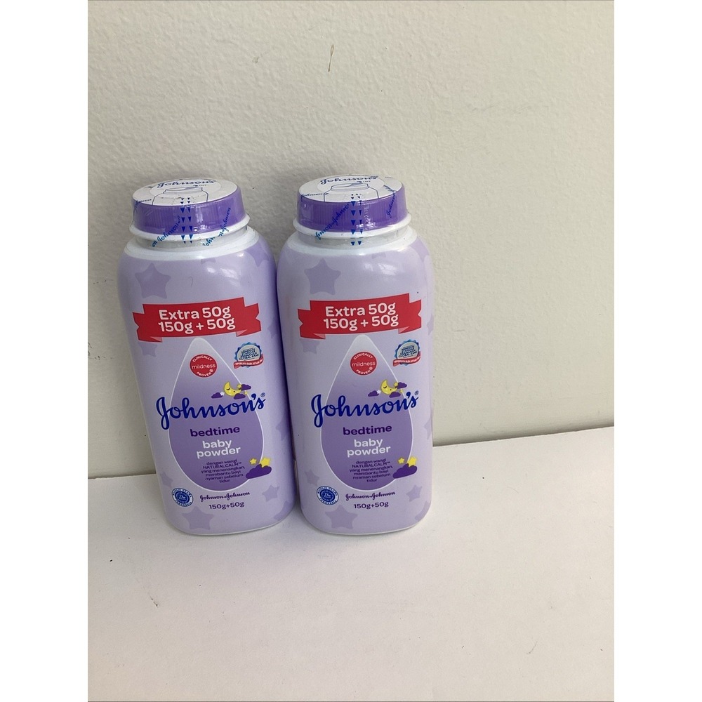 Lot Of 2 Johnson's Bedtime Baby Powder Natural Calm With Extra 50g, 150g + 50g